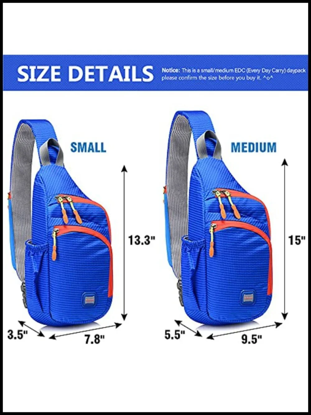 Unisex Water Resistant Nylon Sling Backpack Crossbody Chest Daypack